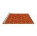 Sideview of Machine Washable Transitional Orange Red Orange Rug, wshpat2761yw