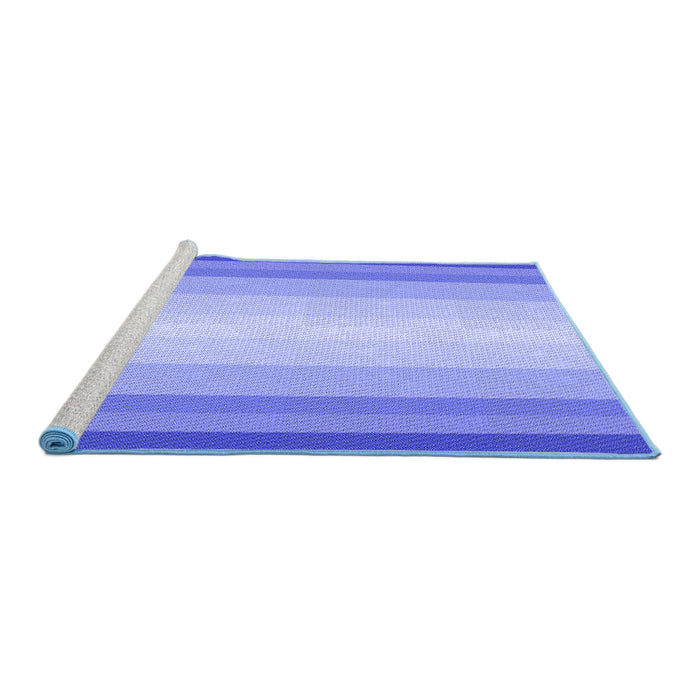 Sideview of Machine Washable Transitional Jeans Blue Rug, wshpat2762blu