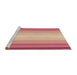 Sideview of Machine Washable Transitional Red Rug, wshpat2762brn