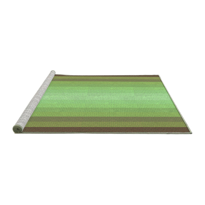 Sideview of Machine Washable Transitional Olive Green Rug, wshpat2762grn