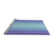 Sideview of Machine Washable Transitional Sky Blue Rug, wshpat2762lblu