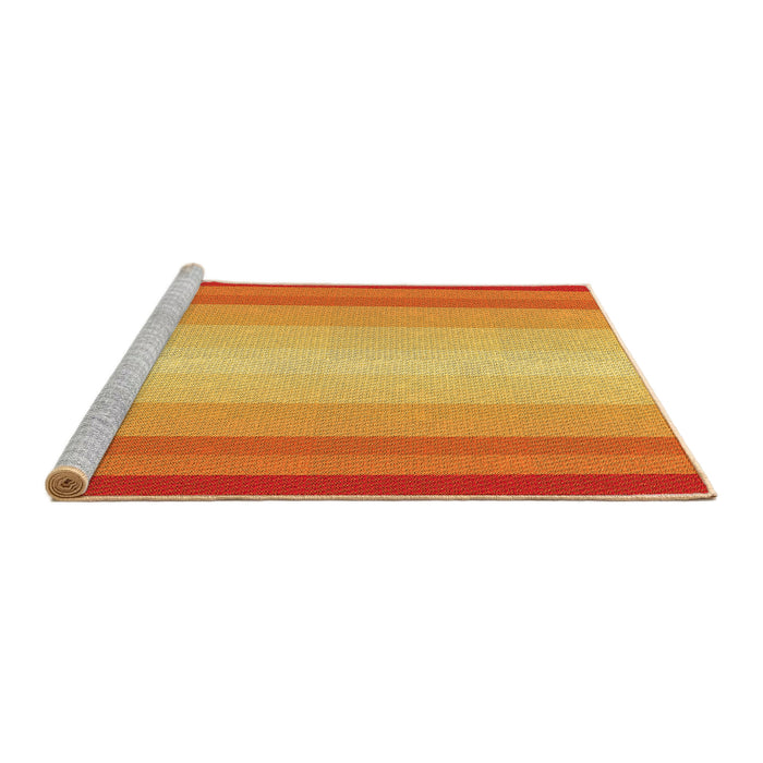 Sideview of Machine Washable Transitional Orange Red Orange Rug, wshpat2762yw