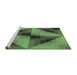 Sideview of Machine Washable Transitional Green Rug, wshpat2763grn