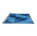 Sideview of Machine Washable Transitional Blue Rug, wshpat2763lblu