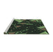 Sideview of Machine Washable Transitional Green Rug, wshpat2764grn