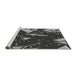 Sideview of Machine Washable Transitional Charcoal Black Rug, wshpat2764gry