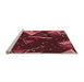 Sideview of Machine Washable Transitional Deep Red Rug, wshpat2764org