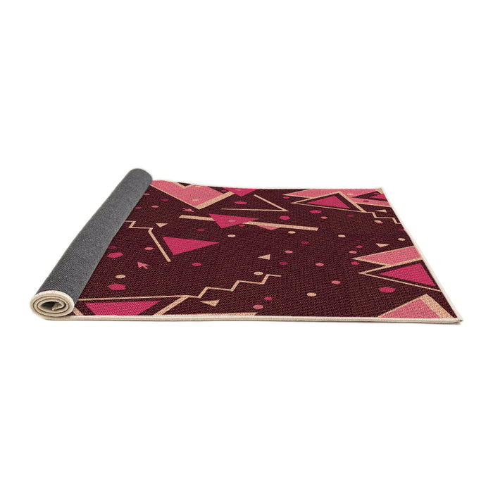 Thickness of Patterned Deep Red Rug, pat2764org
