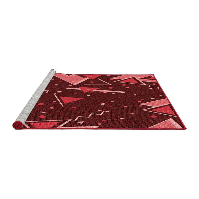 Sideview of Machine Washable Transitional Red Rug, wshpat2764rd