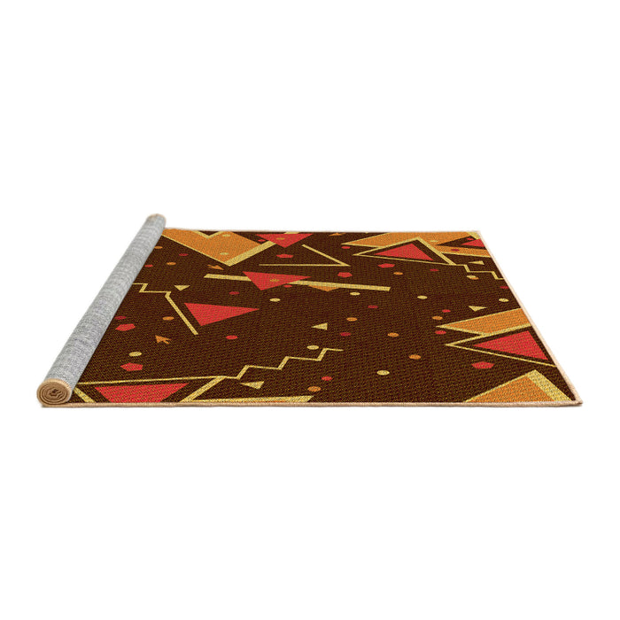 Sideview of Machine Washable Transitional Maroon Red Rug, wshpat2764yw