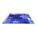 Sideview of Machine Washable Transitional Sky Blue Rug, wshpat2765blu