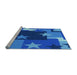 Sideview of Machine Washable Transitional Blueberry Blue Rug, wshpat2765lblu