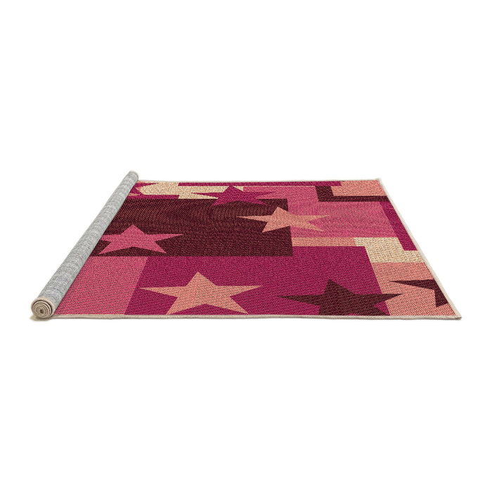 Sideview of Machine Washable Transitional Crimson Red Rug, wshpat2765org