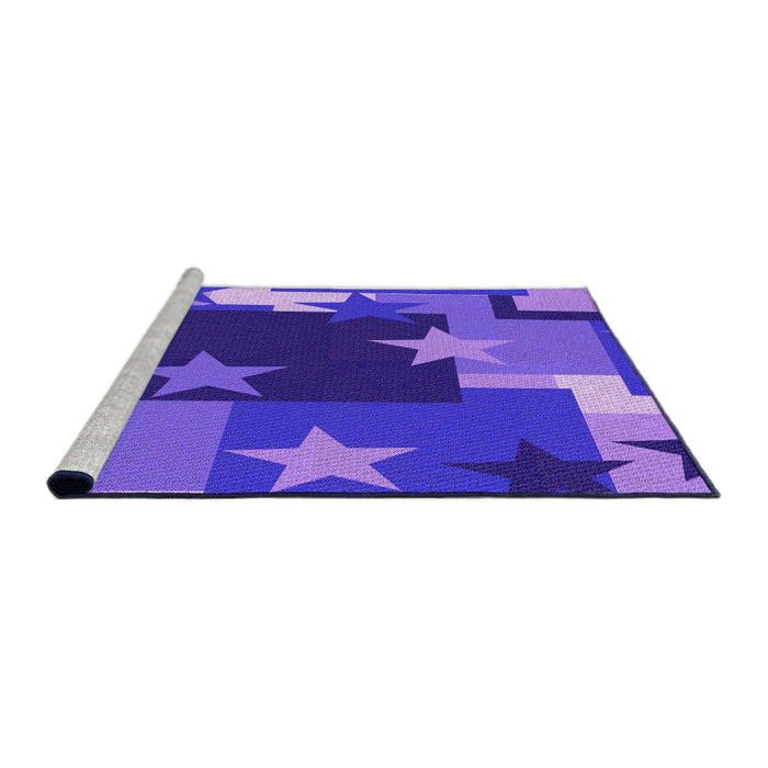 Sideview of Machine Washable Transitional Purple Daffodil Purple Rug, wshpat2765pur