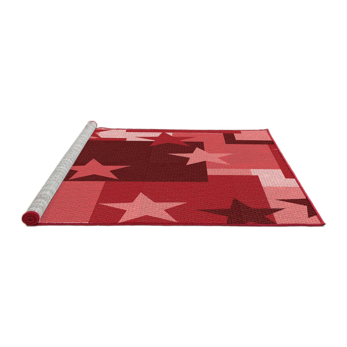 Sideview of Machine Washable Transitional Red Rug, wshpat2765rd