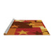 Sideview of Machine Washable Transitional Neon Orange Rug, wshpat2765yw