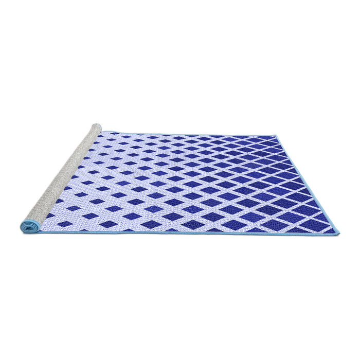 Sideview of Machine Washable Transitional Lavender Blue Rug, wshpat2767blu