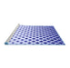 Sideview of Machine Washable Transitional Lavender Blue Rug, wshpat2767blu