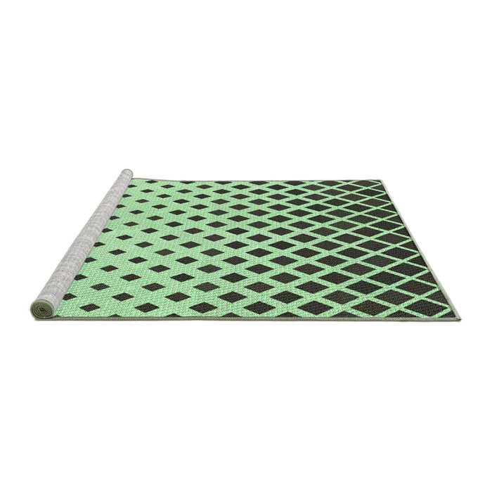 Sideview of Machine Washable Transitional Hazel Green Rug, wshpat2767grn