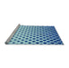 Sideview of Machine Washable Transitional Blue Rug, wshpat2767lblu