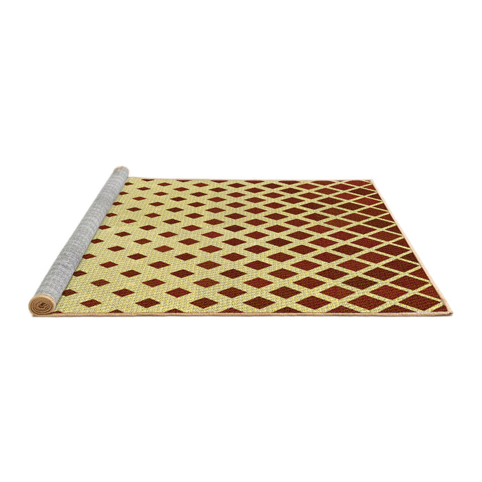 Sideview of Machine Washable Transitional Red Rug, wshpat2767yw