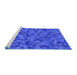 Sideview of Machine Washable Transitional Blue Rug, wshpat2768blu