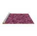 Sideview of Machine Washable Transitional Burnt Pink Rug, wshpat2768brn