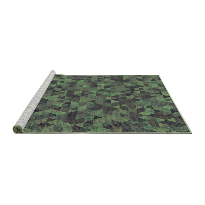 Sideview of Machine Washable Transitional Forest Green Rug, wshpat2768grn