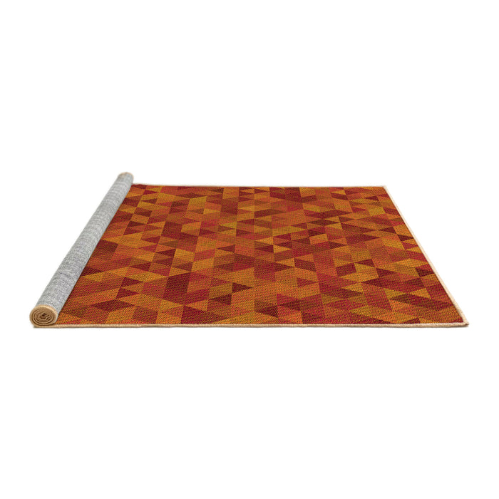 Sideview of Machine Washable Transitional Orange Red Orange Rug, wshpat2768yw