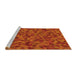 Sideview of Machine Washable Transitional Orange Red Orange Rug, wshpat2768yw