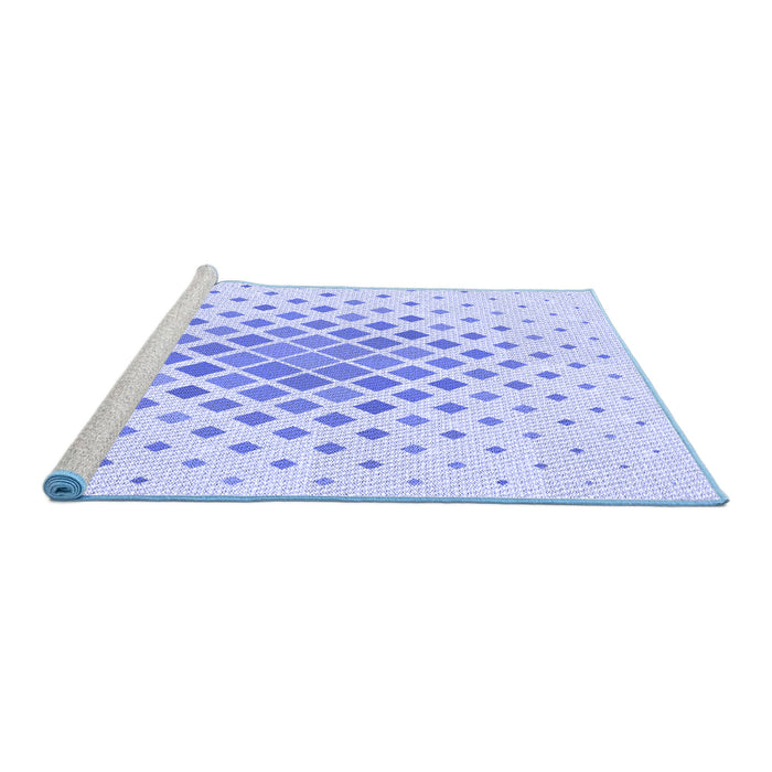 Sideview of Machine Washable Transitional Lavender Blue Rug, wshpat2769blu