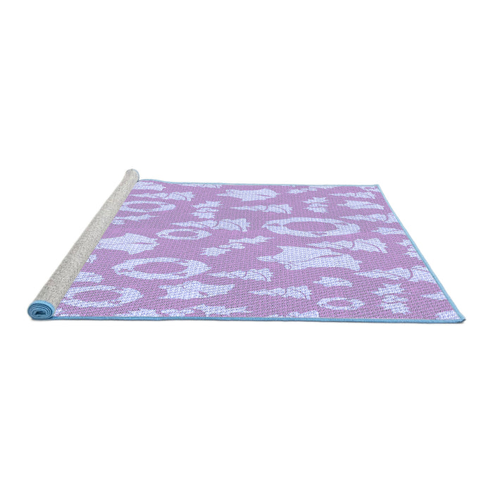 Sideview of Machine Washable Transitional Purple Rug, wshpat277blu