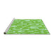 Sideview of Machine Washable Transitional Emerald Green Rug, wshpat277grn