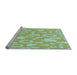 Sideview of Machine Washable Transitional Pale Green Rug, wshpat277lblu