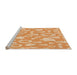 Sideview of Machine Washable Transitional Neon Orange Rug, wshpat277org