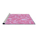 Sideview of Machine Washable Transitional Neon Pink Rug, wshpat277pur