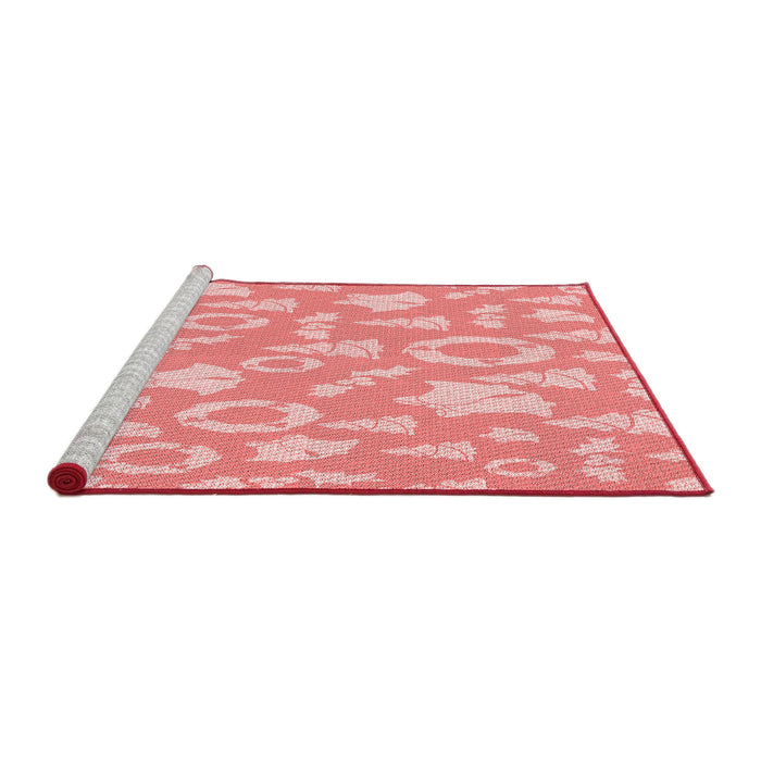 Sideview of Machine Washable Transitional Pastel Pink Rug, wshpat277rd