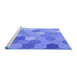 Sideview of Machine Washable Transitional Sky Blue Rug, wshpat2770blu