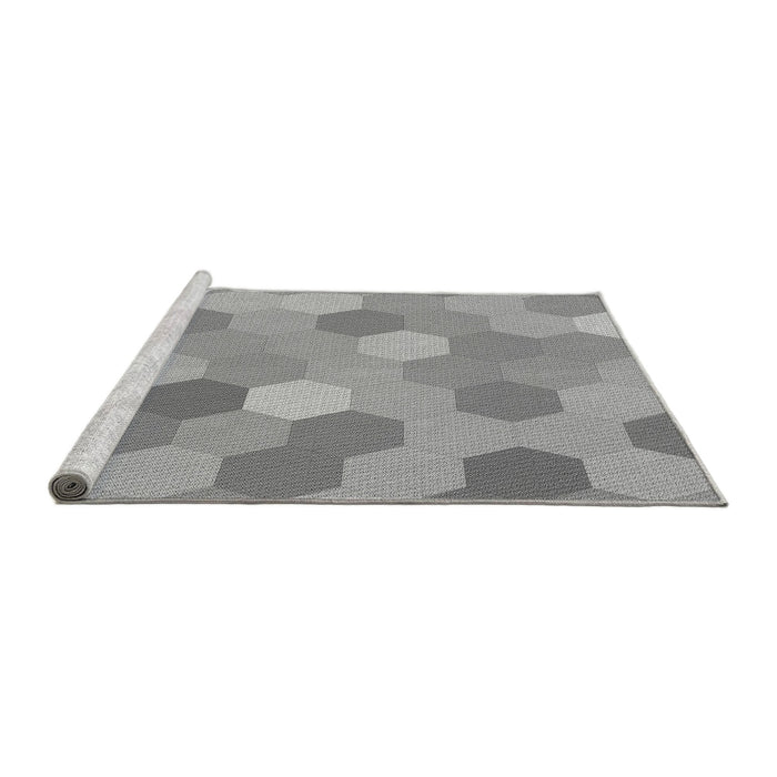 Sideview of Machine Washable Transitional Cloud Gray Rug, wshpat2770gry