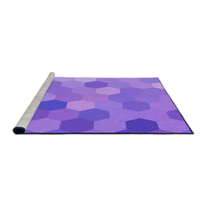 Sideview of Machine Washable Transitional Purple Rug, wshpat2770pur