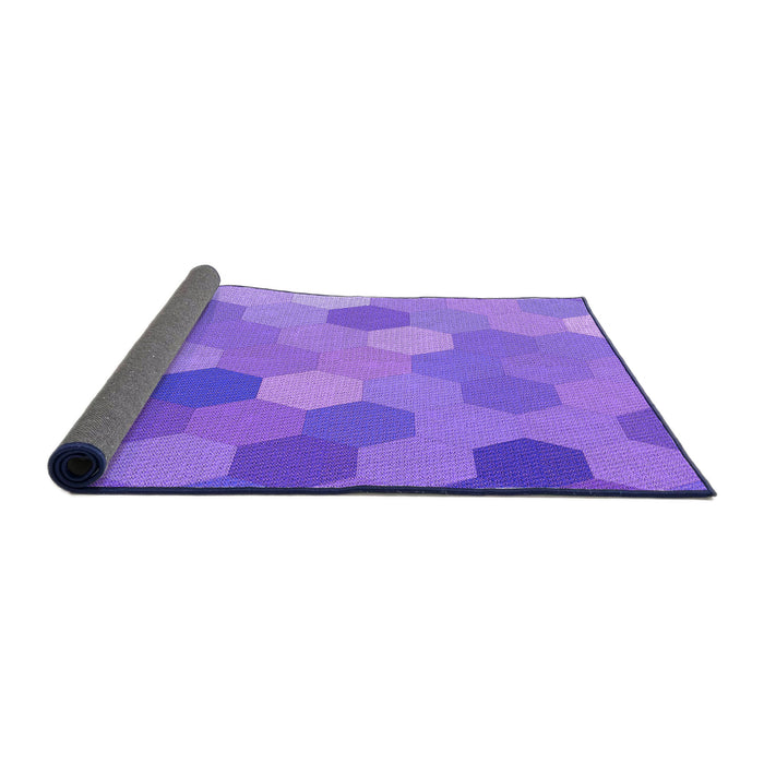 Thickness of Patterned Purple Rug, pat2770pur
