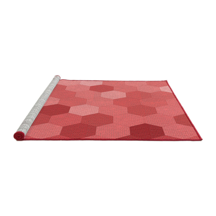 Sideview of Machine Washable Transitional Red Rug, wshpat2770rd