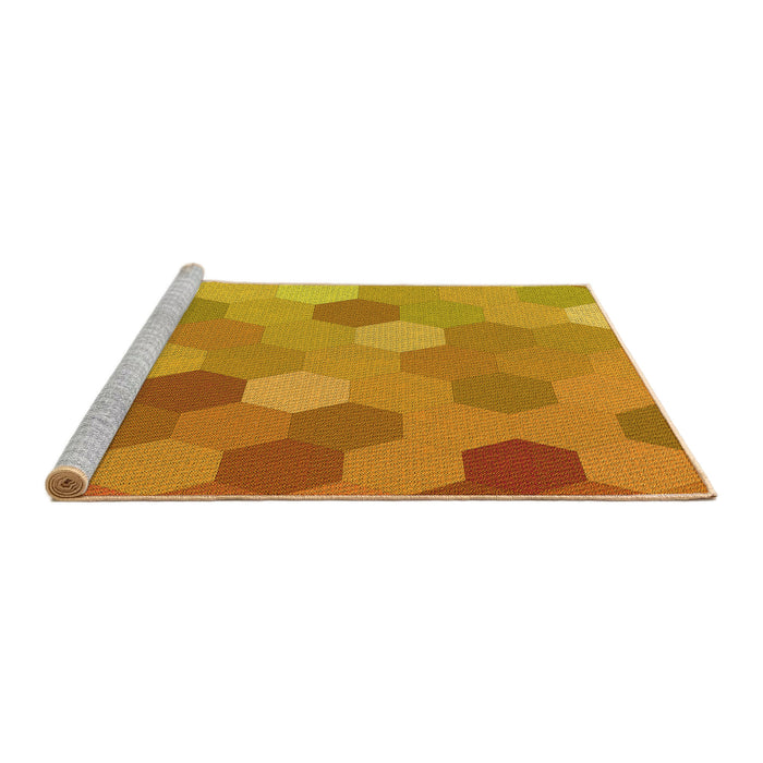 Sideview of Machine Washable Transitional Orange Red Orange Rug, wshpat2770yw