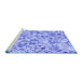 Sideview of Machine Washable Transitional Blue Rug, wshpat2771blu