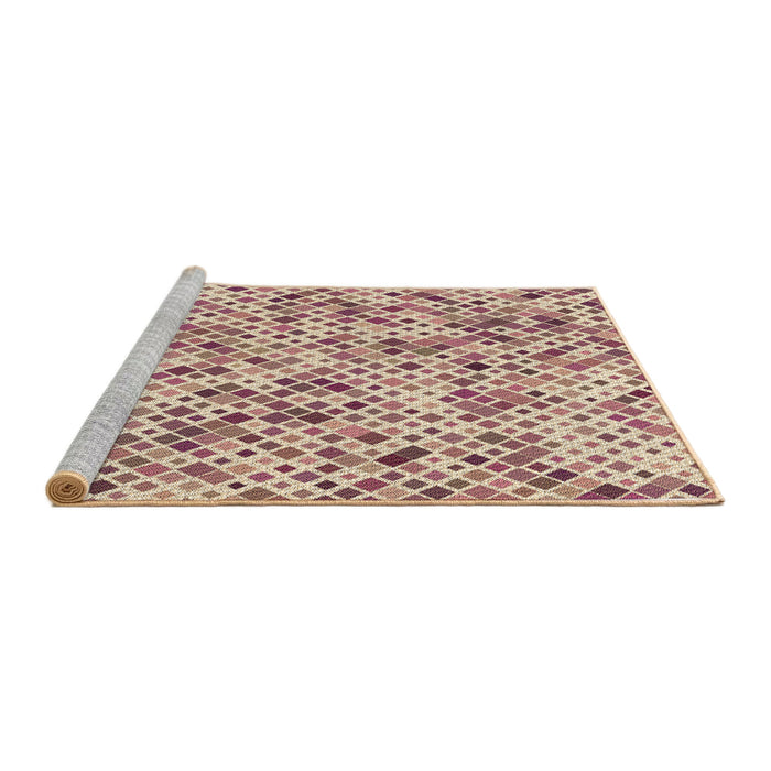 Sideview of Machine Washable Transitional Cherry Red Rug, wshpat2771brn