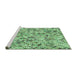 Sideview of Machine Washable Transitional Green Rug, wshpat2771grn