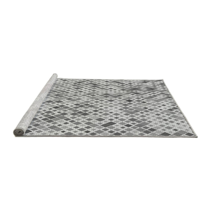 Sideview of Machine Washable Transitional Platinum Gray Rug, wshpat2771gry