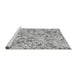 Sideview of Machine Washable Transitional Platinum Gray Rug, wshpat2771gry