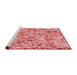 Sideview of Machine Washable Transitional Pink Rug, wshpat2771rd