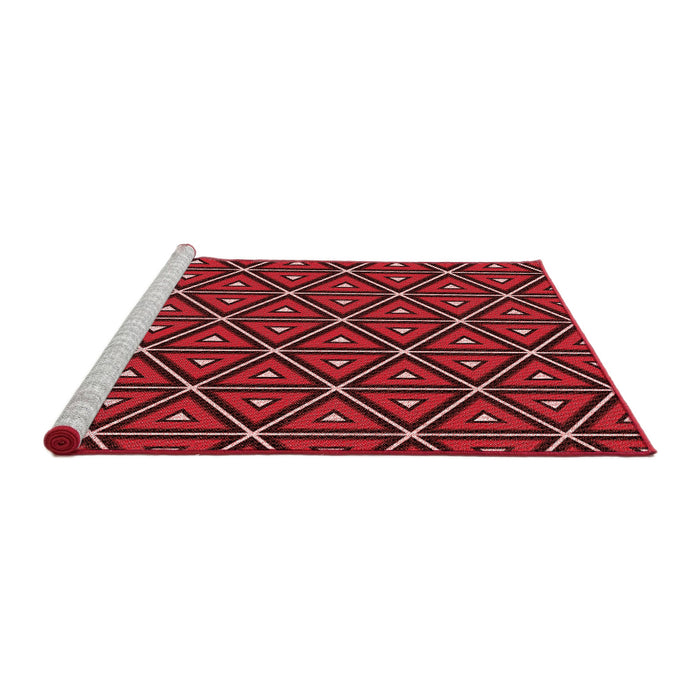 Sideview of Machine Washable Transitional Tomato Red Rug, wshpat2772rd